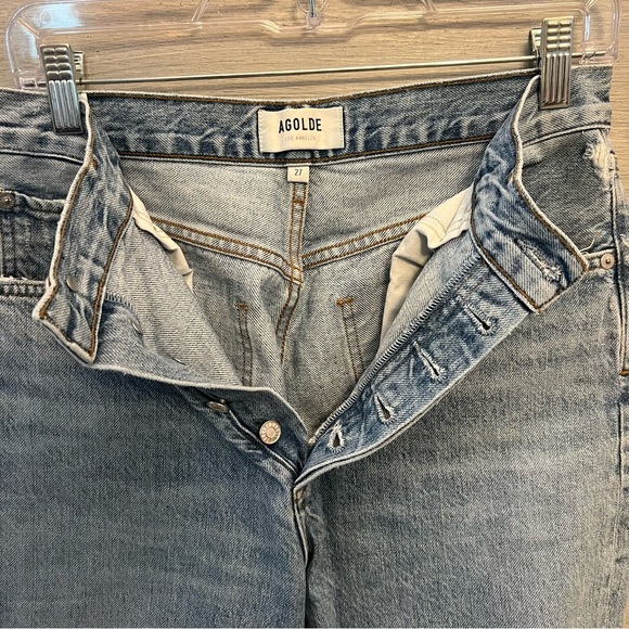 AGOLDE Los Angeles High Rise Button Fly Light Wash‎ Jeans 30x22 Good Condition - Picture 6 of 11